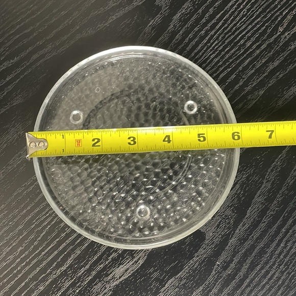 Clear Pebbled Footed Glass Candle Holder. 6” - Picture 3 of 5